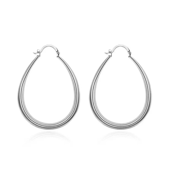 NEW 925 STERLING SILVER HOOPS EARRINGS, WONDERFUL EARRINGS, WOW EARRINGS - Picture 4 of 6